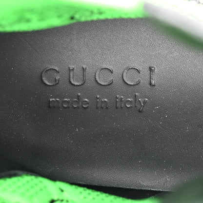 Gucci Dali Soft Calfskin Technical Jersey Knit GG Monogram Mens Ankle Boots 11 Black Neon Green 7 of 9