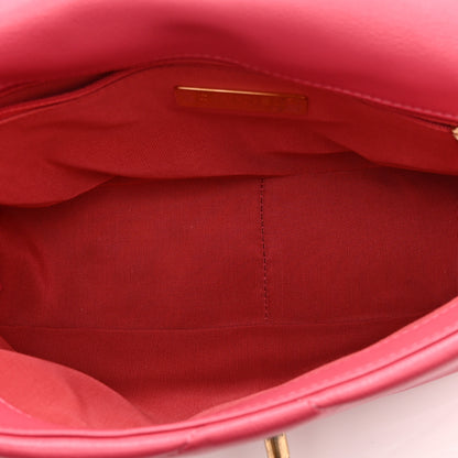 Chanel Goatskin Quilted Medium Chanel 19 Flap Dark Pink 5 of 10