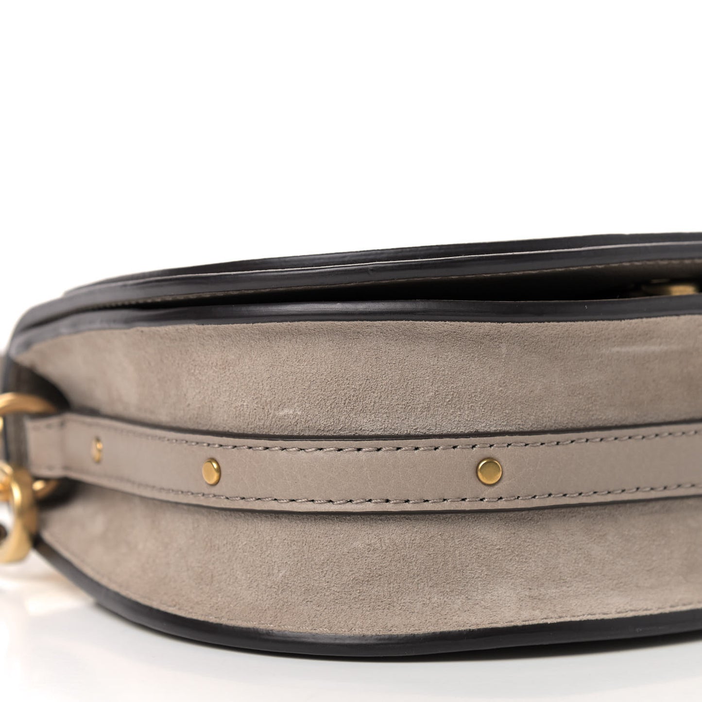Calfskin Suede Small Nile Bracelet Bag Motty Grey