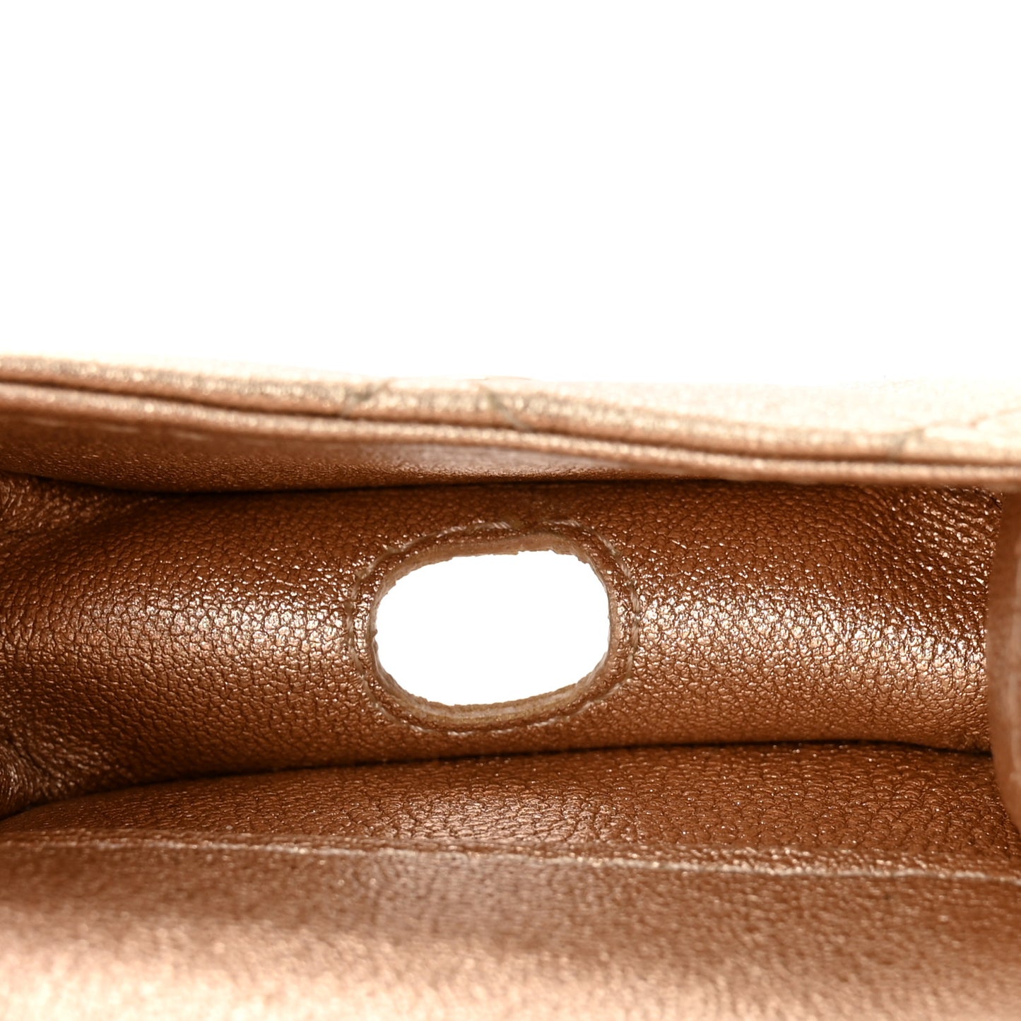 Metallic Lambskin Quilted Round Clip On Coin Purse Airpods Case Gold