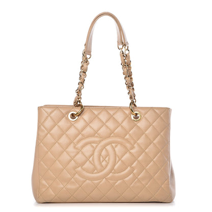 Chanel Caviar Quilted Grand Shopping Tote GST Beige Clair 1 of 15