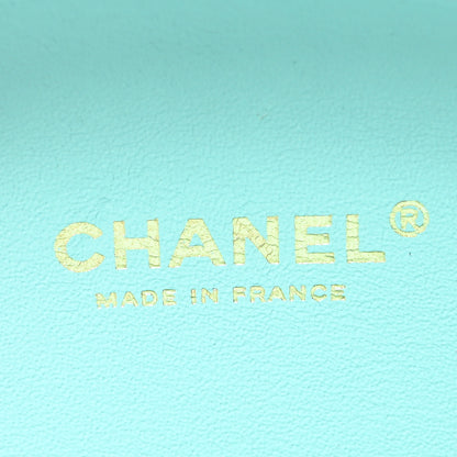Chanel Calfskin Chevron Stitched Evening Bag Blue 6 of 10