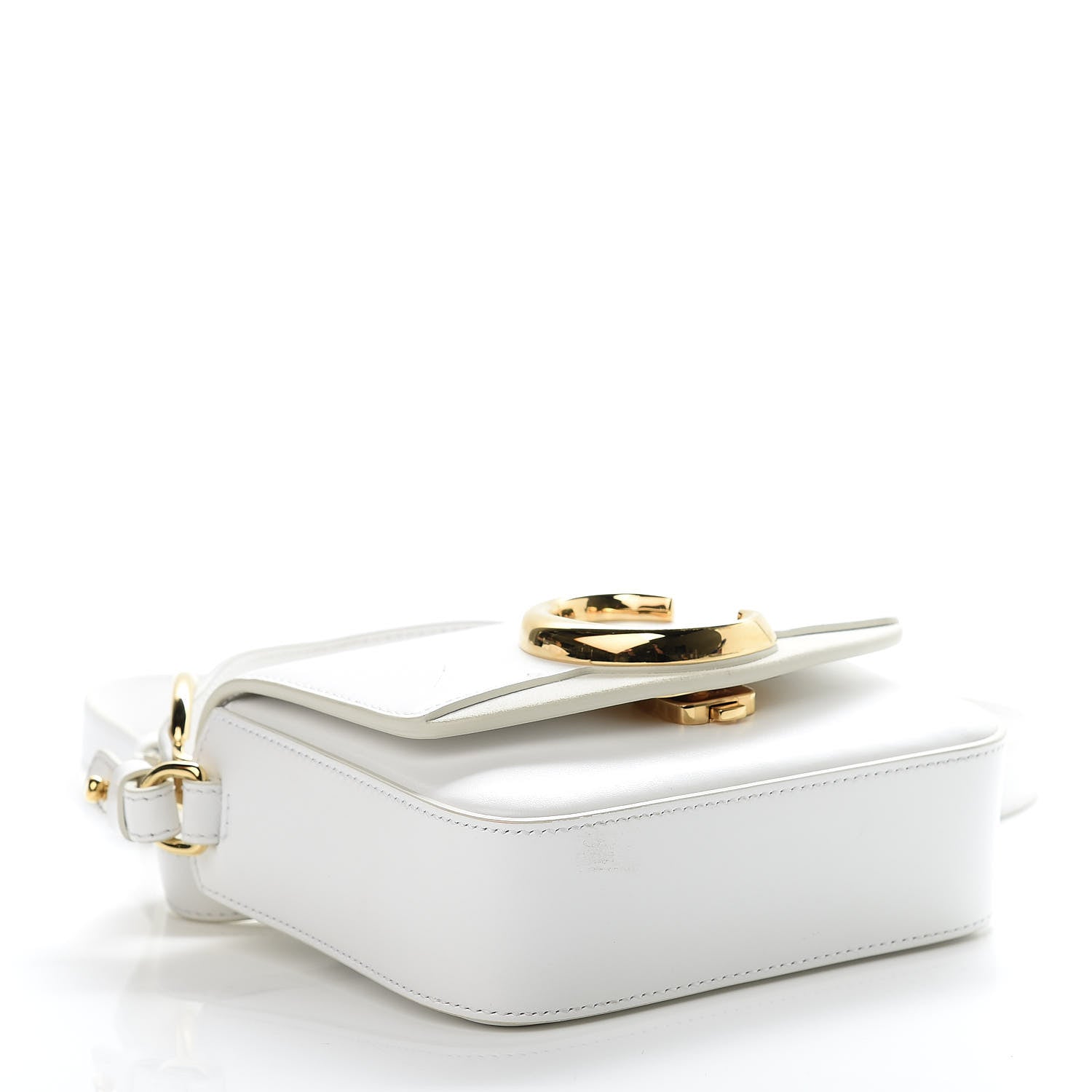 Chloe Shiny Calfskin Suede Mini C Double Carry Brilliant White 4 of 14