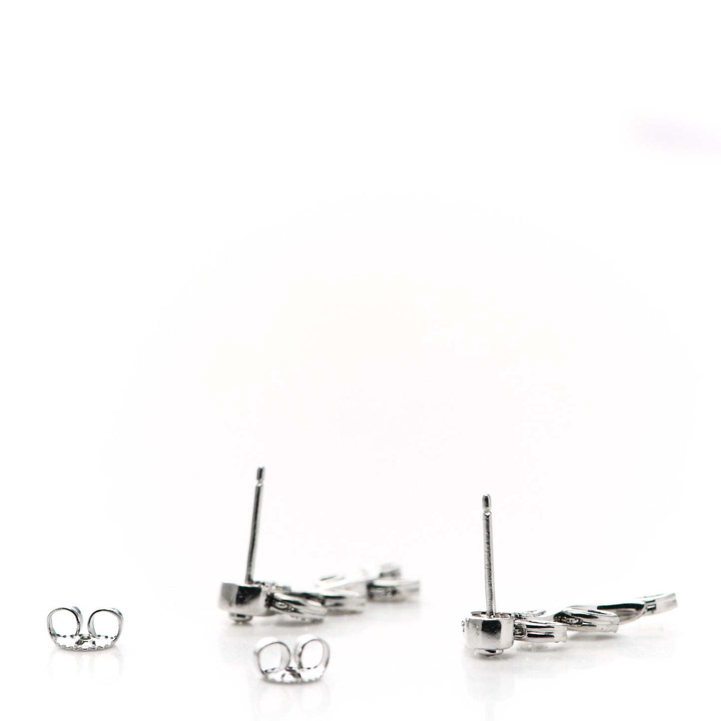 Platinum Diamond Garland Leaf Earrings