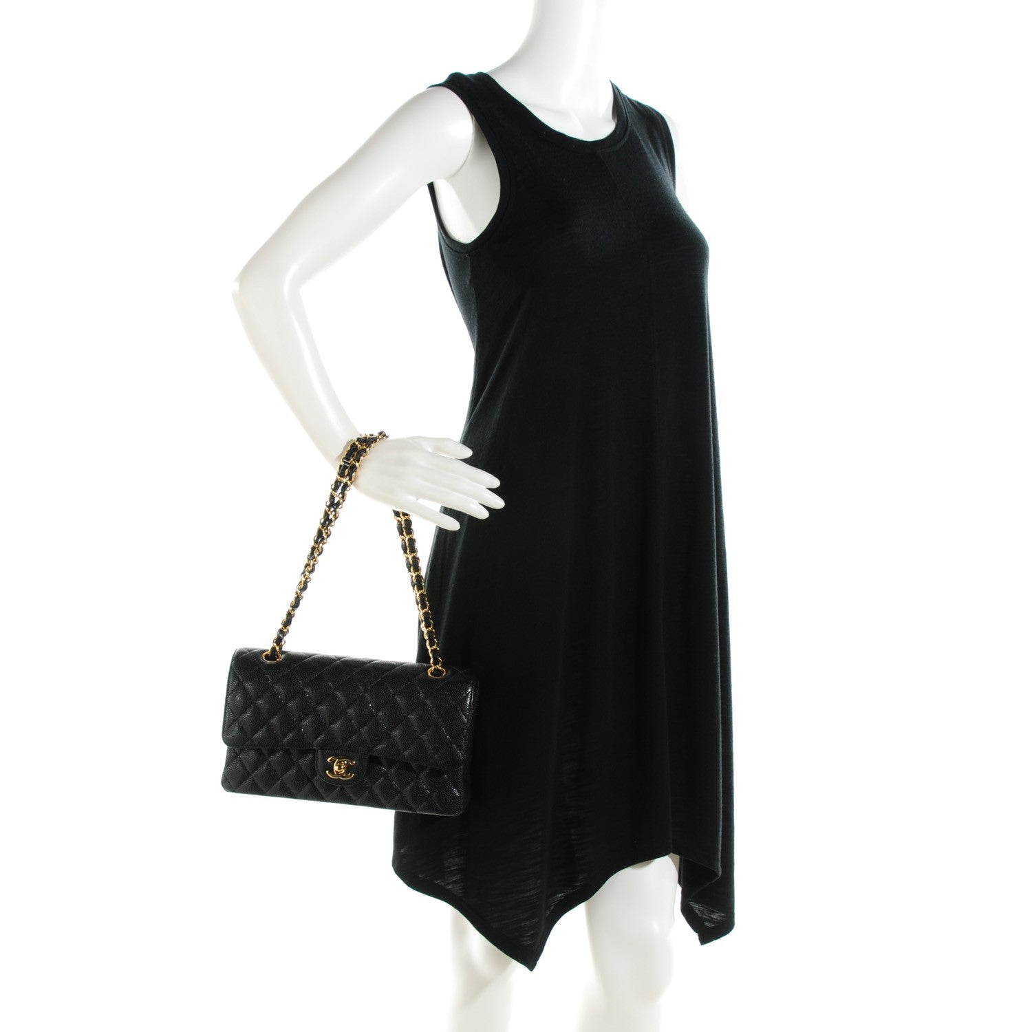 Chanel Caviar Quilted Medium Double Flap Black 2 of 8