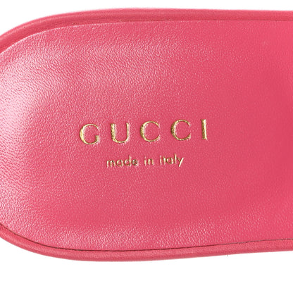 Gucci Cosmos Softy Calfskin Interlocking G Cut Out Slide Sandals 38.5 Rhodamine Pink 6 of 7