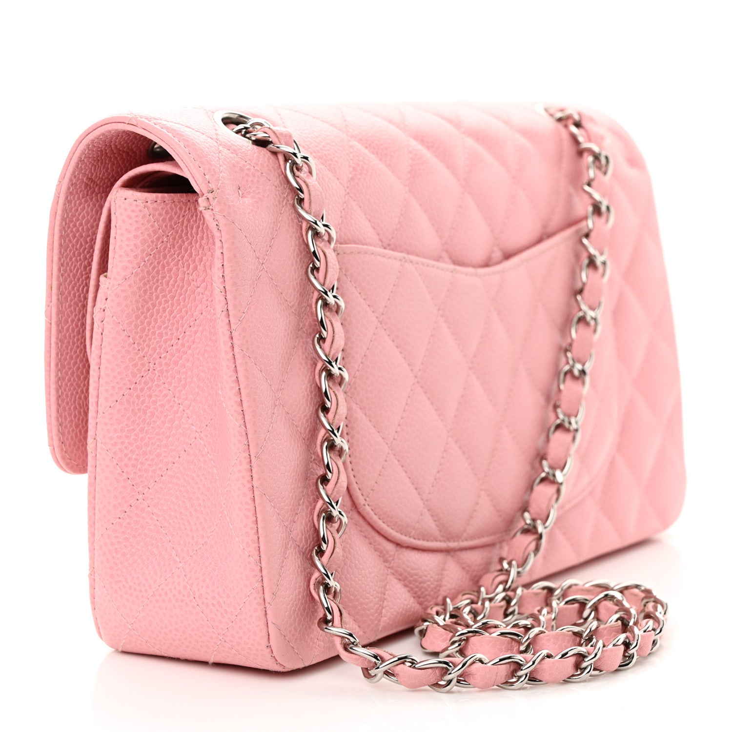 Chanel Caviar Quilted Medium Double Flap Pink 3 of 15