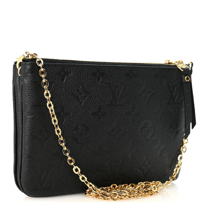 Louis Vuitton Empreinte Double Zip Pochette Black 3 of 11