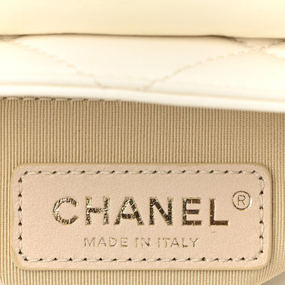 Chanel Lambskin Patent Quilted Small La Parisienne Top Handle Flap White 6 of 12