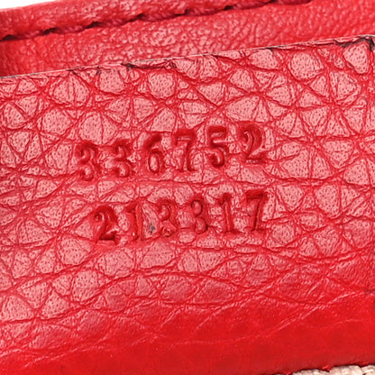 Gucci Pebbled Calfskin Medium Soho Flap Crossbody Tabasco Red 6 of 9