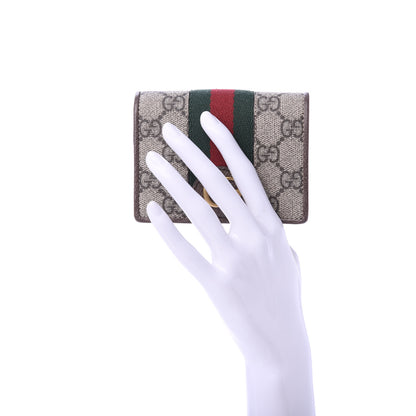 Gucci X DISNEY GG Supreme Monogram Web Three Little Pigs Ophidia Card Case Wallet Beige New Acero 2 of 7