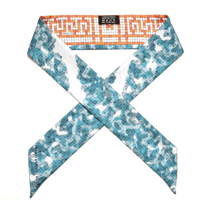Hermes Silk A Beverly Hills Twilly Orange Bleu Blanc 1 of 5