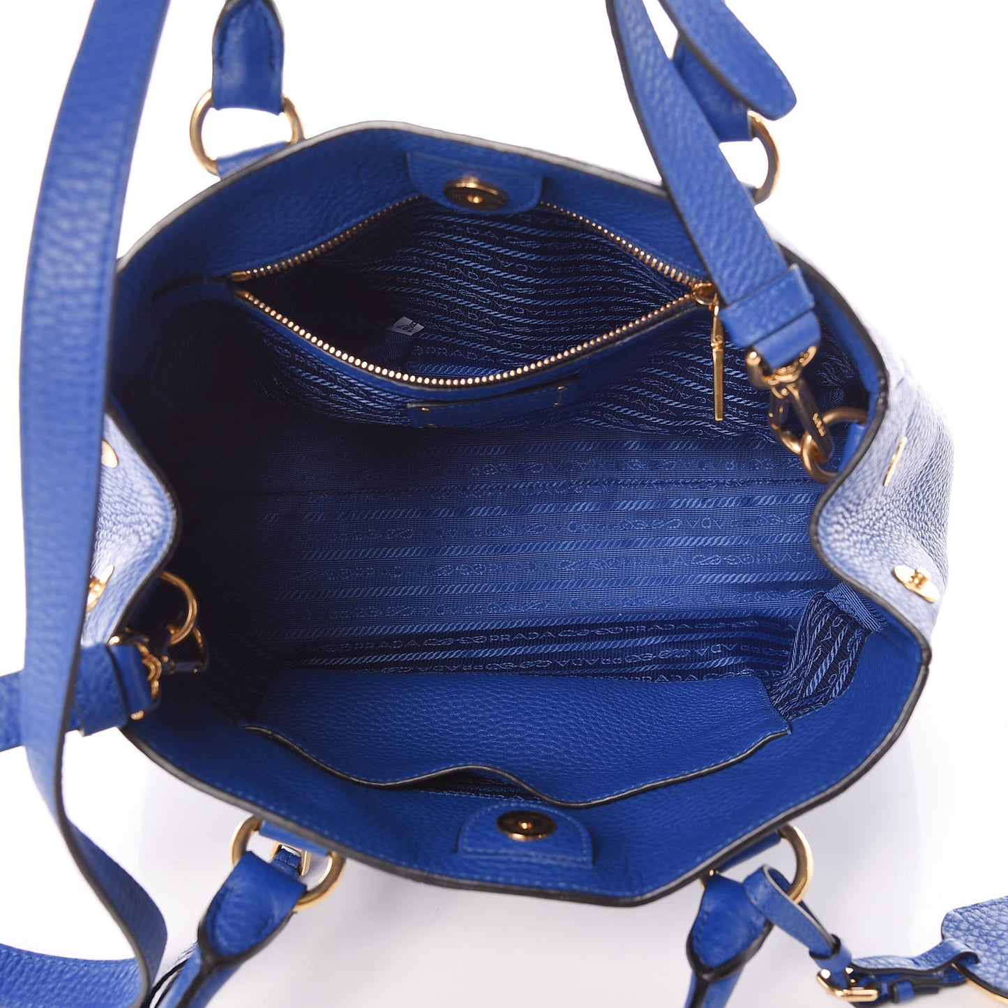 Vitello Daino Shopping Tote Azzurro