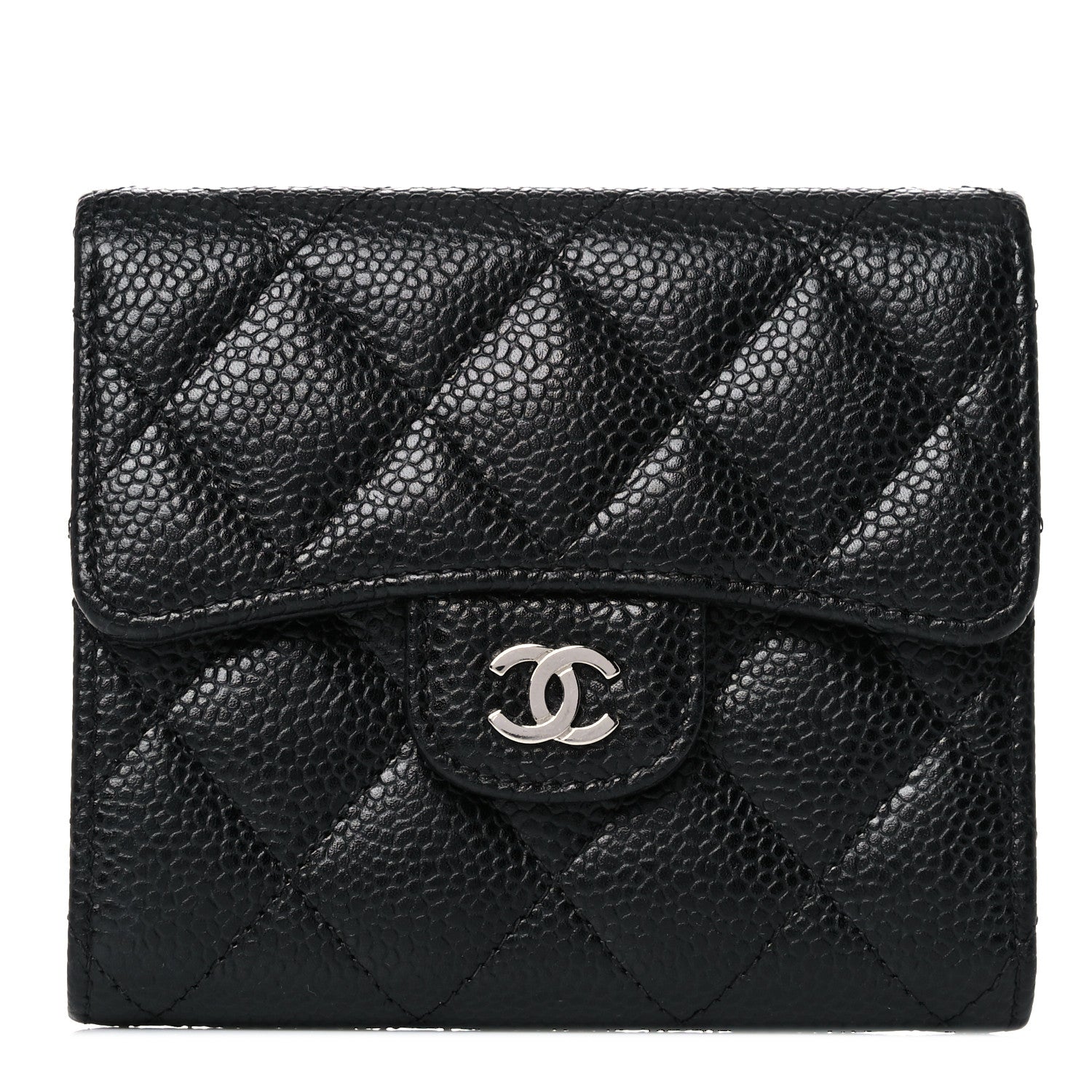 Chanel Caviar Quilted Compact Flap Wallet Black 1 of 10