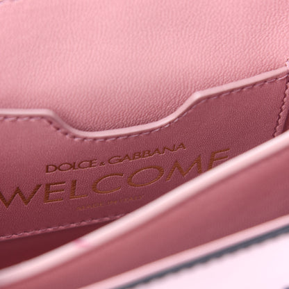 Dolce & Gabbana Calfskin Graffiti Printed Welcome Satchel Pink Black 6 of 8