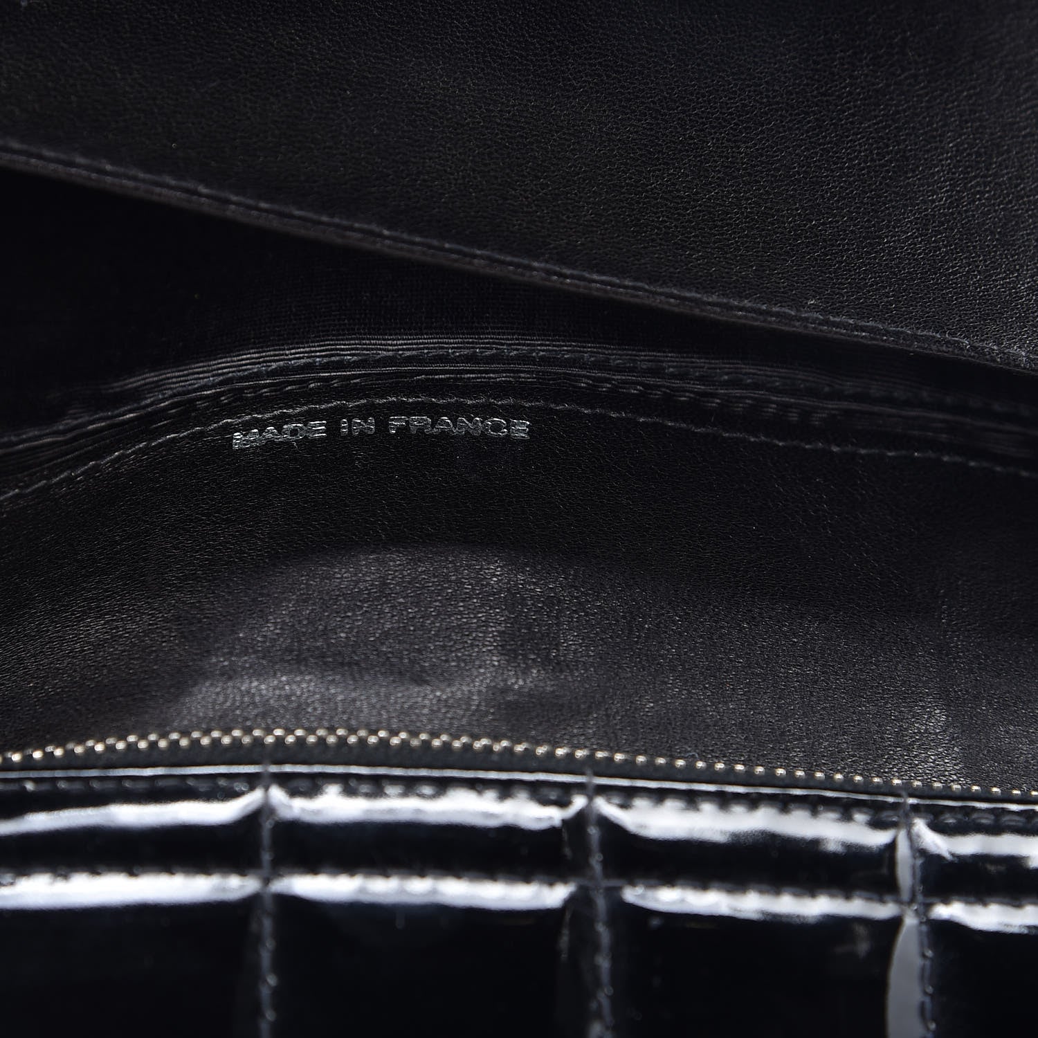 Chanel Patent Chocolate Bar Chain Clutch Black 8 of 23