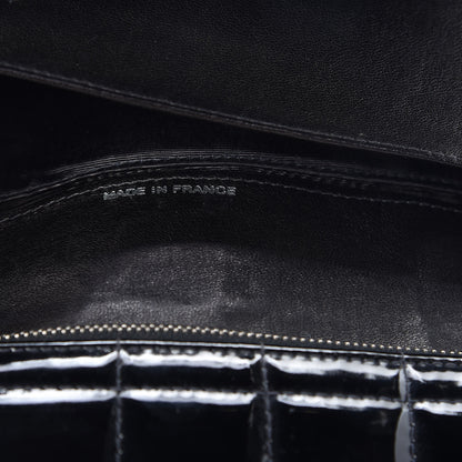 Chanel Patent Chocolate Bar Chain Clutch Black 8 of 23