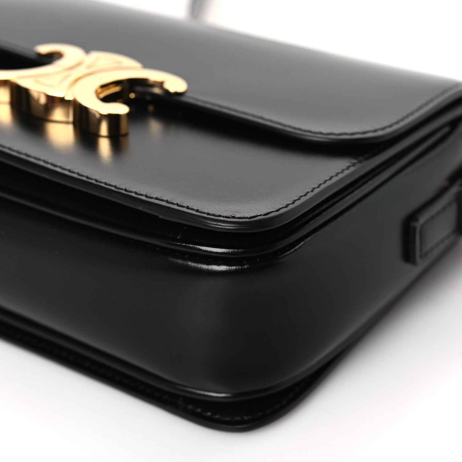 Celine Shiny Calfskin Teen Triomphe Black 9 of 10