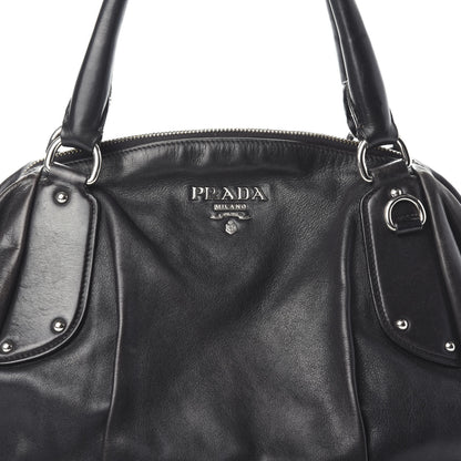 Prada Soft Calf Bowler Tote Black 7 of 9