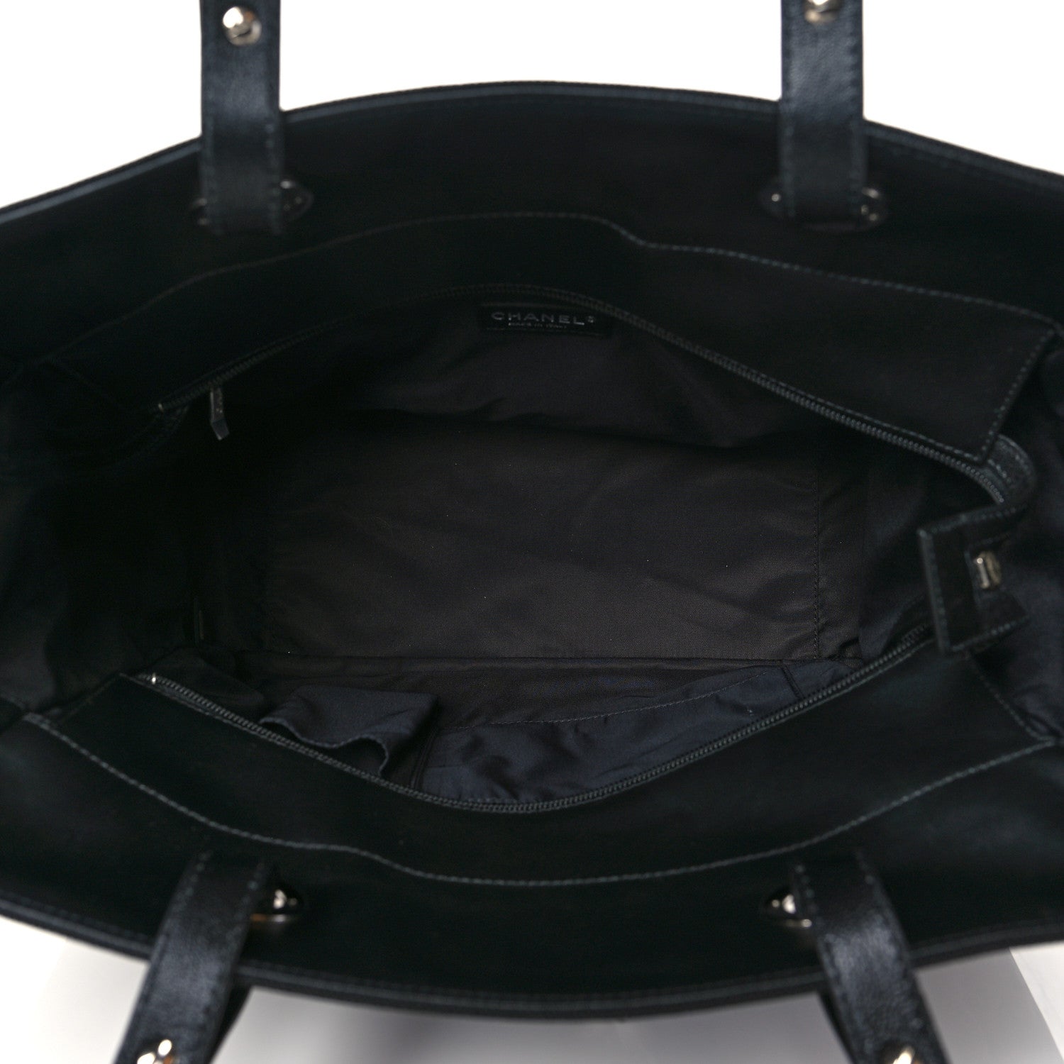 Chanel Coated Canvas Quilted Large Paris Biarritz Tote Black 6 of 11