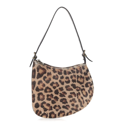 Fendi Zucca Calf Hair Leopard Print Small Oyster Tobacco Beige 1 of 4