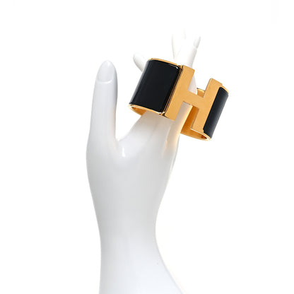 Hermes Enamel Extra Wide Clic Clac H Bracelet PM Black 2 of 5