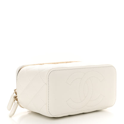 Chanel Caviar Quilted Small Vanity Case With Chain White 4 of 10