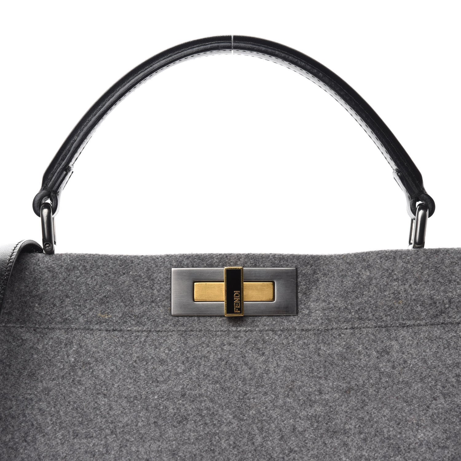 Fendi Flannel Large Peekaboo Iconic Satchel Grey 11 of 11