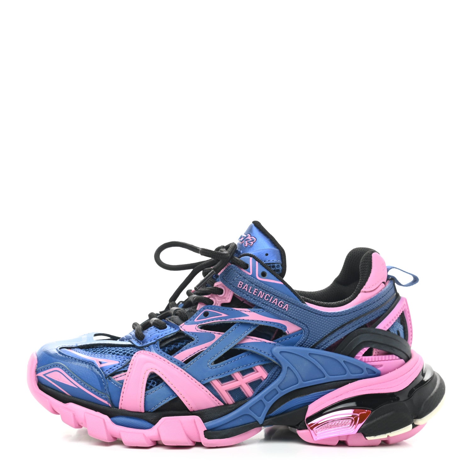 Balenciaga Rubber Mesh Bi-Color Womens Track.2 Open Sneakers 36 Blue Pink 1 of 7