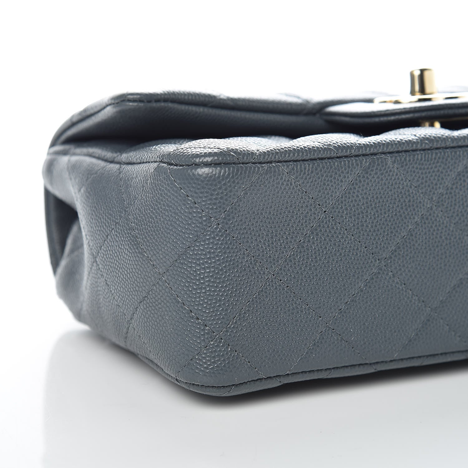 Chanel Caviar Quilted Mini Rectangular Flap Dark Grey 8 of 11