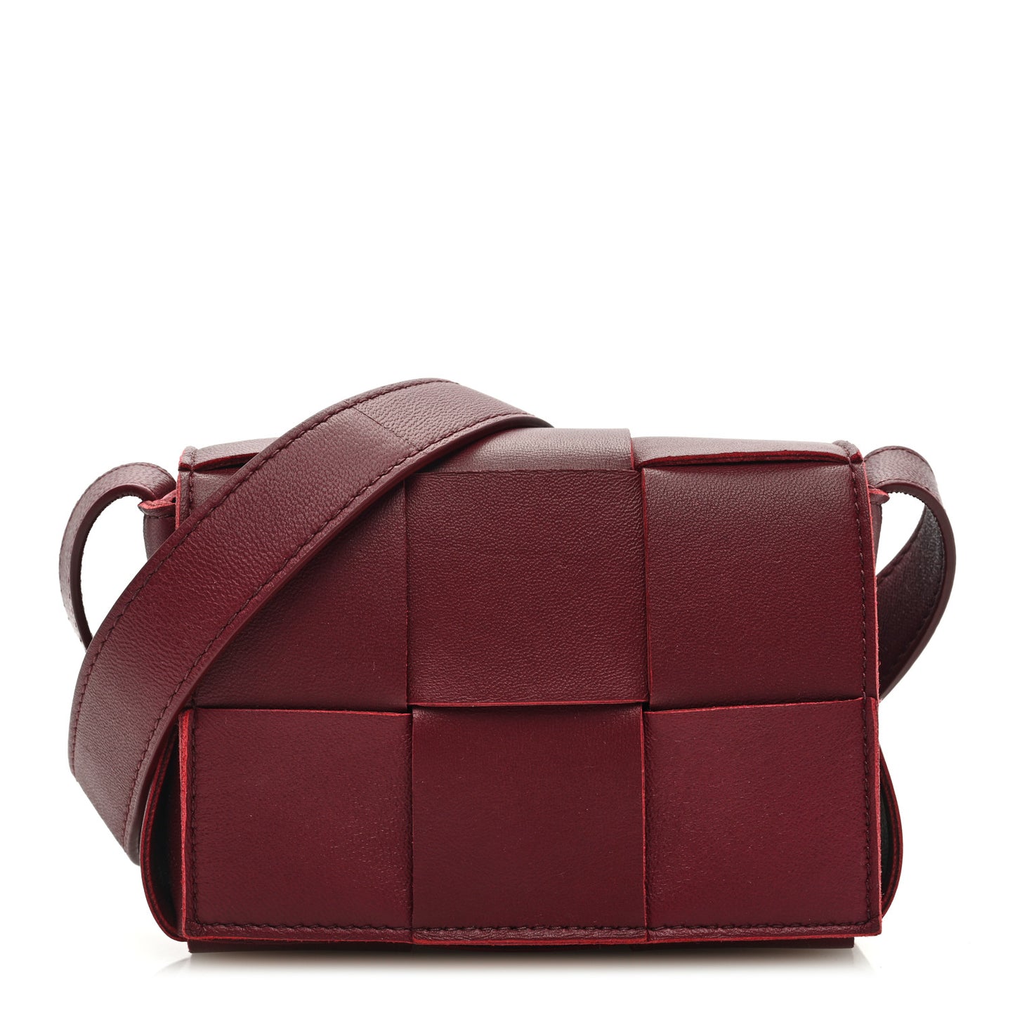 Lambskin Maxi Intrecciato Extra Mini Cassette Crossbody Bag Barolo