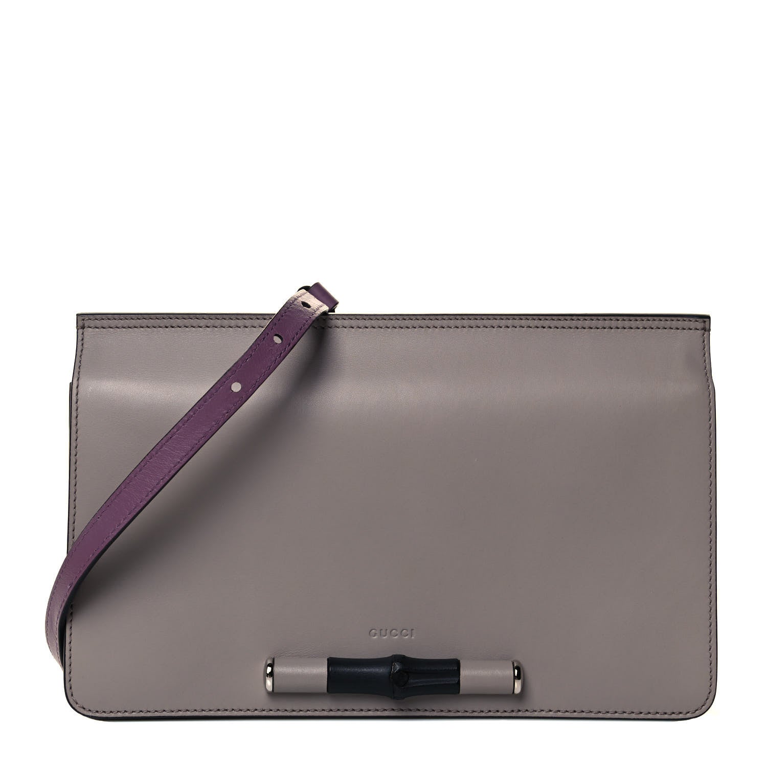 Gucci Calfskin Lady Bamboo Shoulder Bag Grey 1 of 10