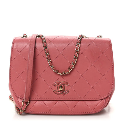 Chanel Calfskin Stitched Small Flap Bag Pink 1 of 10