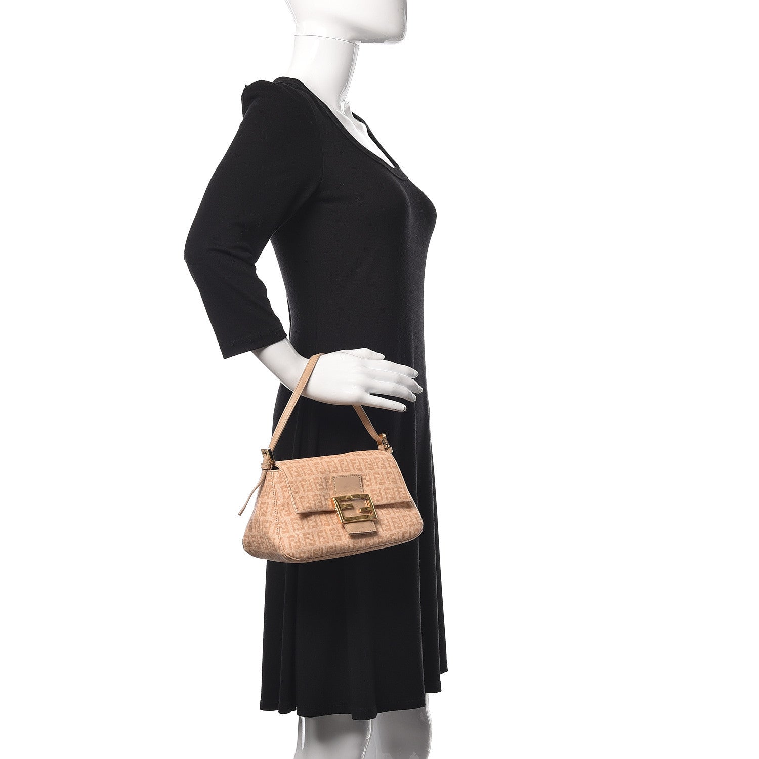 Fendi Zucchino Spalmati Vitello Mini Mama Baguette Vacchetta Camelia 2 of 11