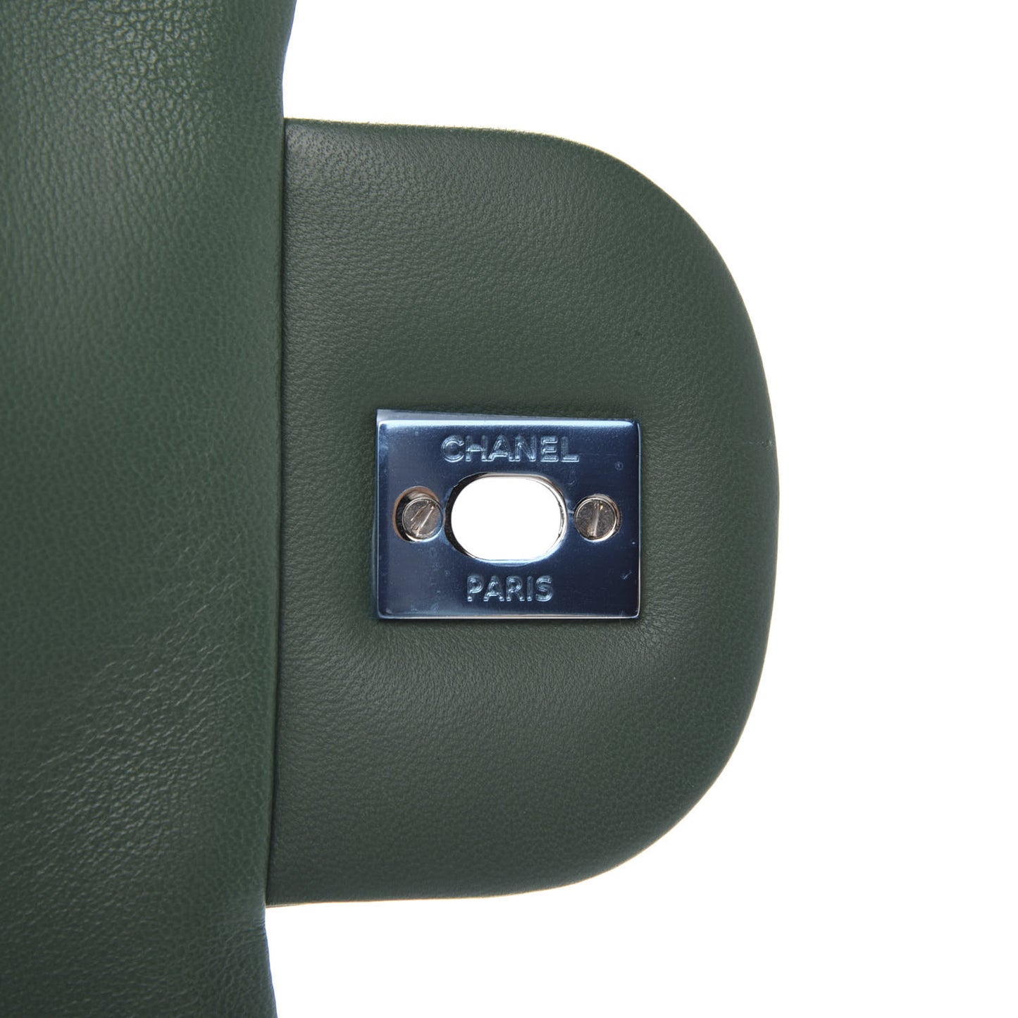 Lambskin Quilted Jumbo Double Flap Green