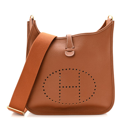Hermes Taurillon Clemence Evelyne III PM Gold 1 of 11