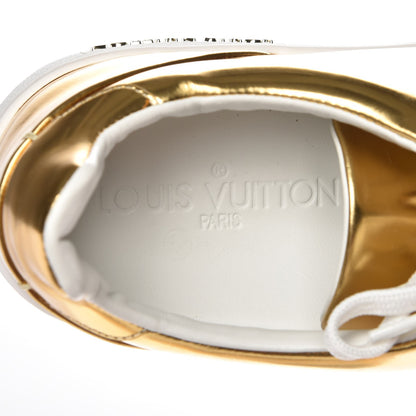 Louis Vuitton Metallic Calfskin Frontrow Sneakers 37.5 Gold 8 of 10
