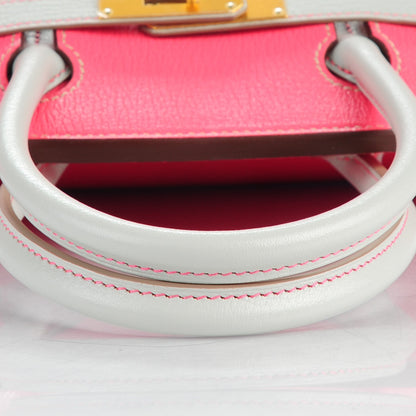 Hermes Chevre Mysore Bi-Color Horseshoe Birkin 30 Rose Lipstick Gris Perle 19 of 25