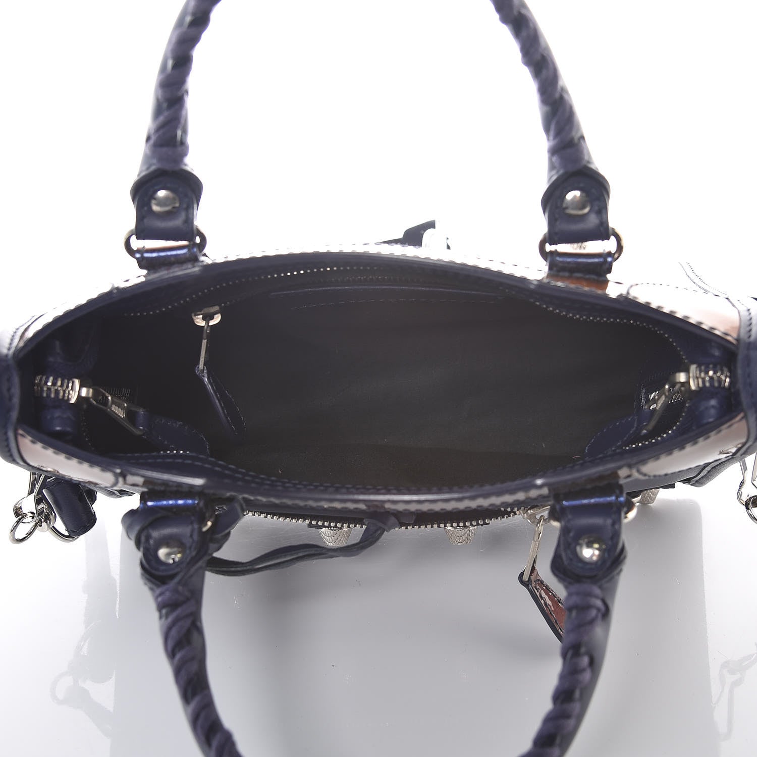 Balenciaga Smooth Calfskin Metallic Patent Giant 12 Silver Hardware Mini City Ultraviolet 5 of 15