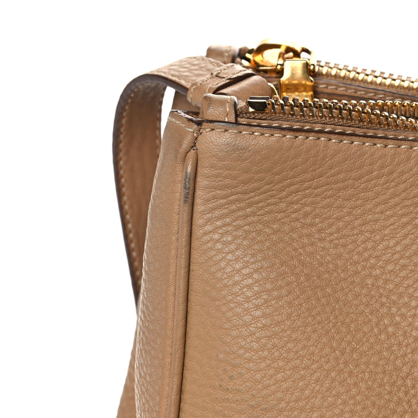 Vitello Daino Large Double Zip Tote Sughero