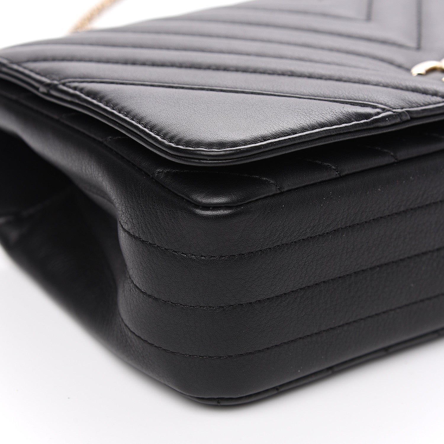 Chanel Calfskin Chevron Quilted Statement Flap Black 7 of 10