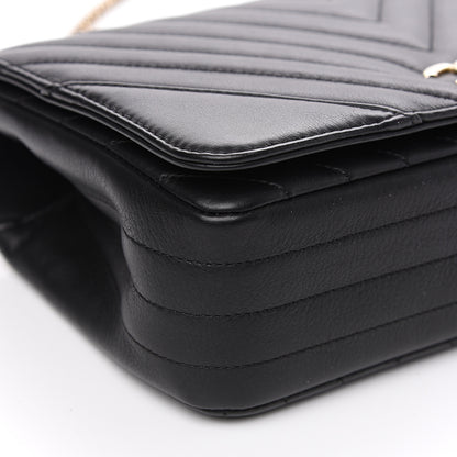 Chanel Calfskin Chevron Quilted Statement Flap Black 7 of 10
