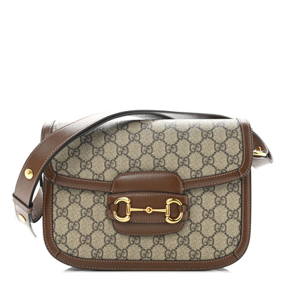 Gucci GG Supreme Monogram Horsebit 1955 Shoulder Bag Beige Brown Sugar 1 of 9
