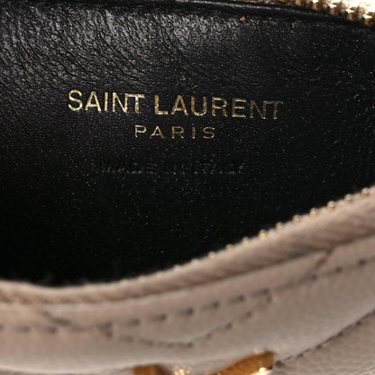 Saint Laurent Monogram Grain de Poudre 5 Fragments Zip Pouch Card Holder Dark Beige 6 of 8