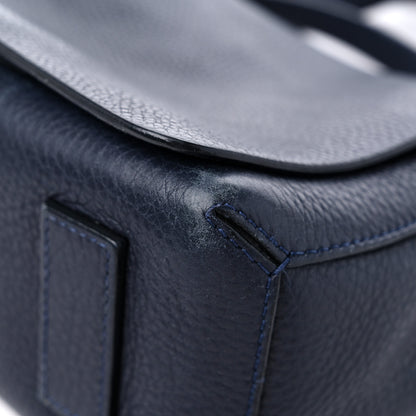 Lanvin Grained Calfskin Box Messenger Bag Navy 8 of 18