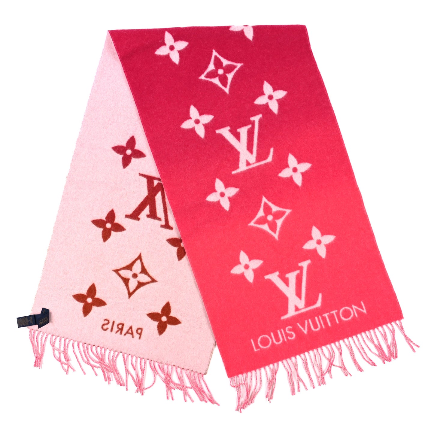 Cashmere Monogram Reykjavik Gradient Scarf Grenadine Pink