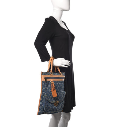 Louis Vuitton Monogram Denim Sac Plat Blue 2 of 12