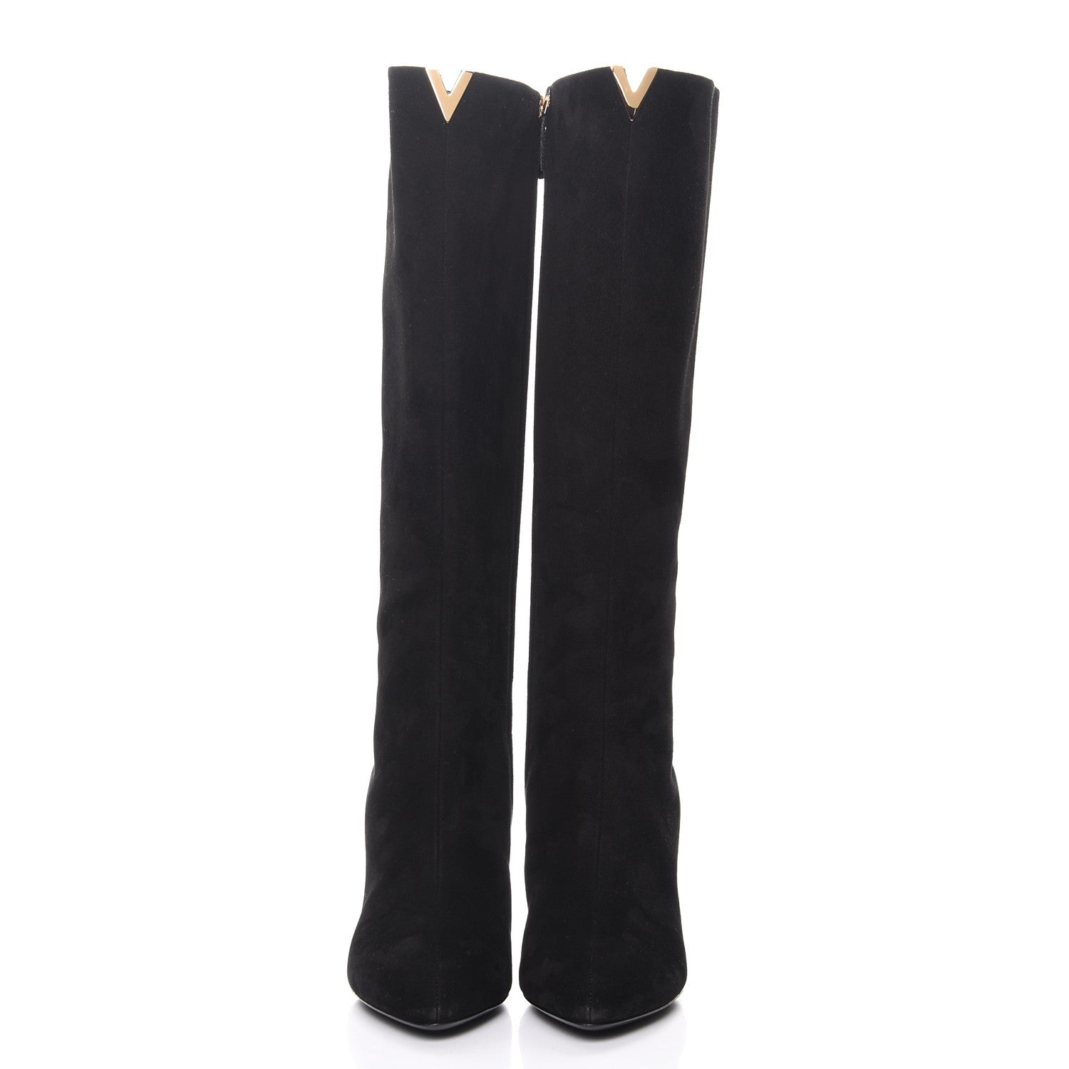 Louis Vuitton Suede Goatskin Praise High Boots 40 Black 2 of 10