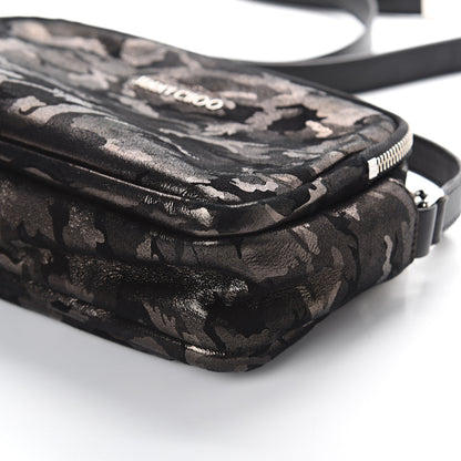 Jimmy Choo Metallic Nappa Camo Opal Crossbody Bag Black Gunmetal 10 of 10
