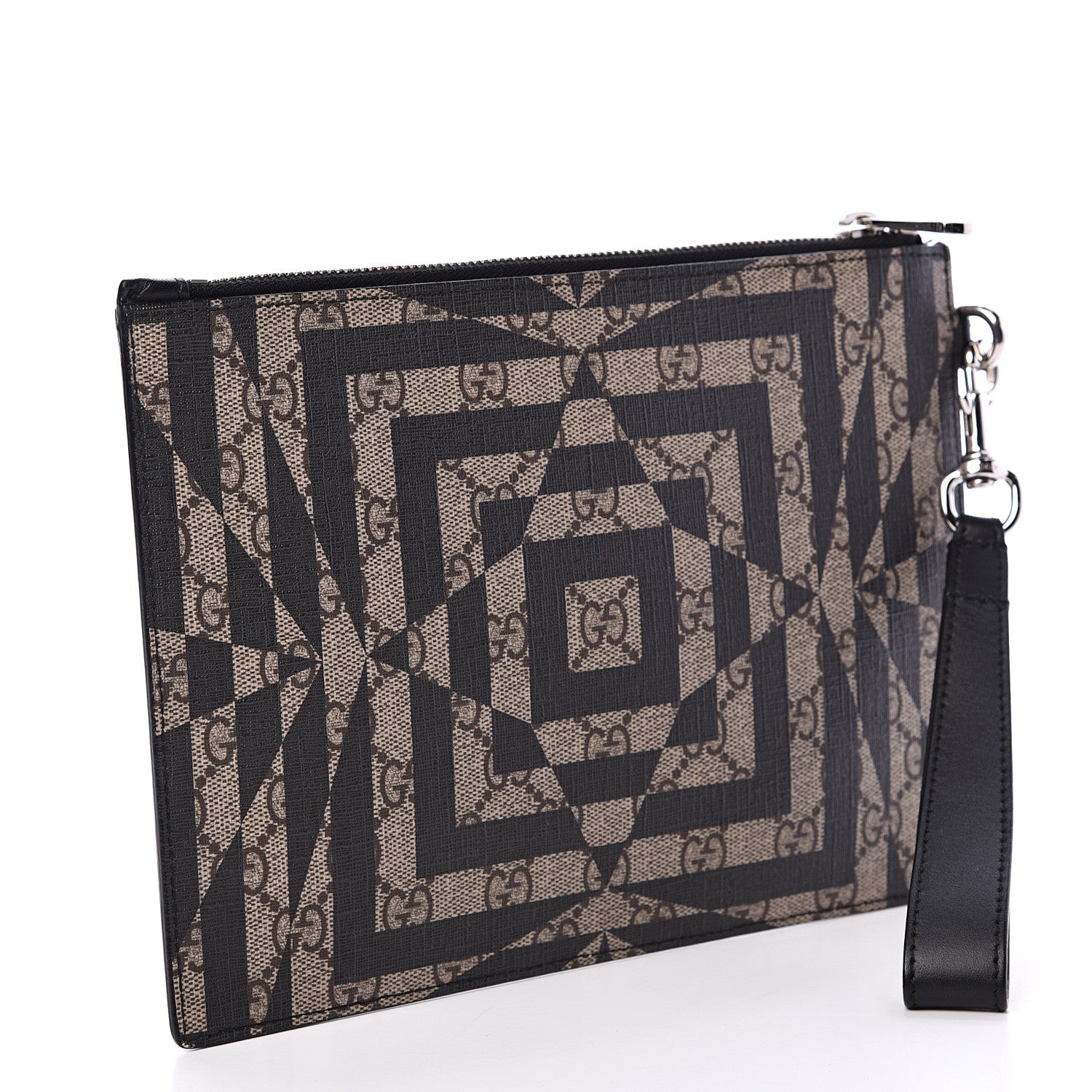 Gucci GG Supreme Monogram Caleido Wristlet Black 2 of 9